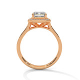Emerald-Cut Diamond Pavé Halo Gold Ring Emerald-Cut Diamond Pavé Halo Gold Ring