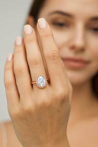 Oval Diamond Halo Gold Ring Oval Diamond Halo Gold Ring