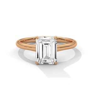 Emerald-Cut Diamond Classic Gold Ring