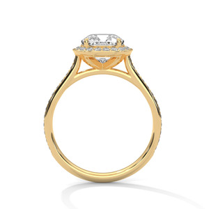 Cushion Diamond Pavé Halo Gold Ring Cushion Diamond Pavé Halo Gold Ring