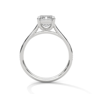 Emerald-Cut Diamond Pavé Gold Ring Emerald-Cut Diamond Pavé Gold Ring