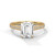 Emerald-Cut Diamond Pavé Gold Ring