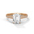 Emerald-Cut Diamond Pavé Gold Ring