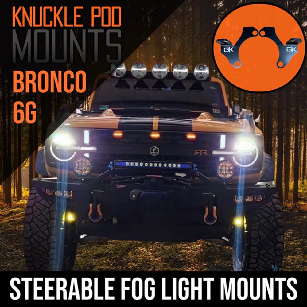 Ford Bronco Steerable Knuckle Pod Light Mounts (2021+) Ford Bronco Steerable Knuckle Pod Light Mounts (2021+)