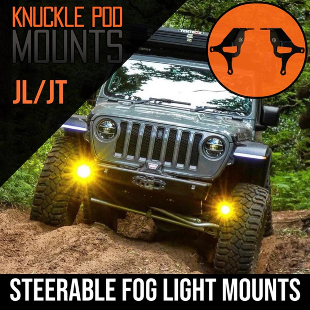 Jeep JL / JT Steerable Knuckle Pod Light Mounts (2018+ Gladiator/Wrangler) Jeep JL / JT Steerable Knuckle Pod Light Mounts (2018+ Gladiator/Wrangler)