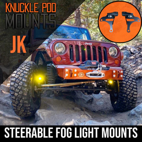 Jeep JK Steerable Knuckle Pod Light Mounts (2007-2018 Wrangler) Jeep JK Steerable Knuckle Pod Light Mounts (2007-2018 Wrangler)