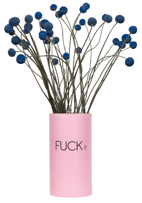 Leather Wrapped Vase " Fuck it" (Pink)