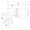 B SERIES -08 CODE 62 X -08 HOSE 90°