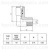 DOT PUSH-IN 90° -02 NPT M X 5/32 TUBE BRASS
