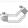 -02 BSPT MALE X -04 JIC MALE 45°