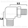 -12 BSPP O-RING ADJUSTABLE MALE X -12 BSP MALE 90°