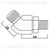 -06 BSPP O-RING ADJUSTABLE MALE X -06 ORFS MALE 45°