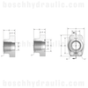 -16 CODE 61 FEMALE X -16 NPT FEMALE PORT SIZE FLAT FACE FLANGE