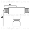 -08 BSPP FEMALE X -08 BSPP MALE BRANCH TEE SWIVEL