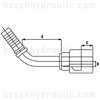 -04 JIC FEMALE X -03 HOSE X SERIES 45°