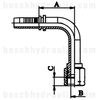 -04 JIC FEMALE X -03 HOSE X SERIES 90°
