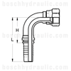-12 SAE 45° FEMALE X -12 HOSE X SERIES 90°