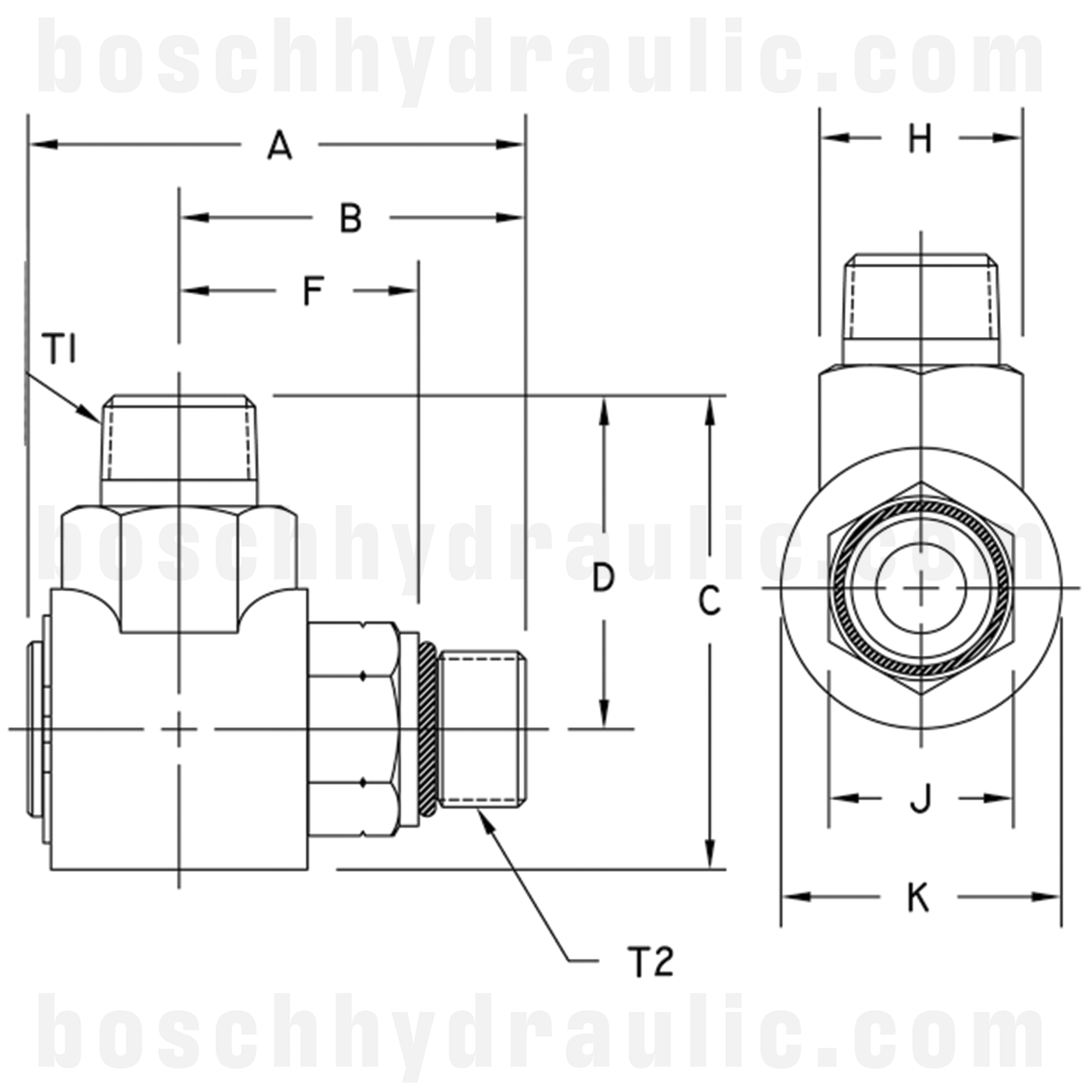 -06 ORB LIVE SWIVEL MALE X -06 NPT MALE 90°
