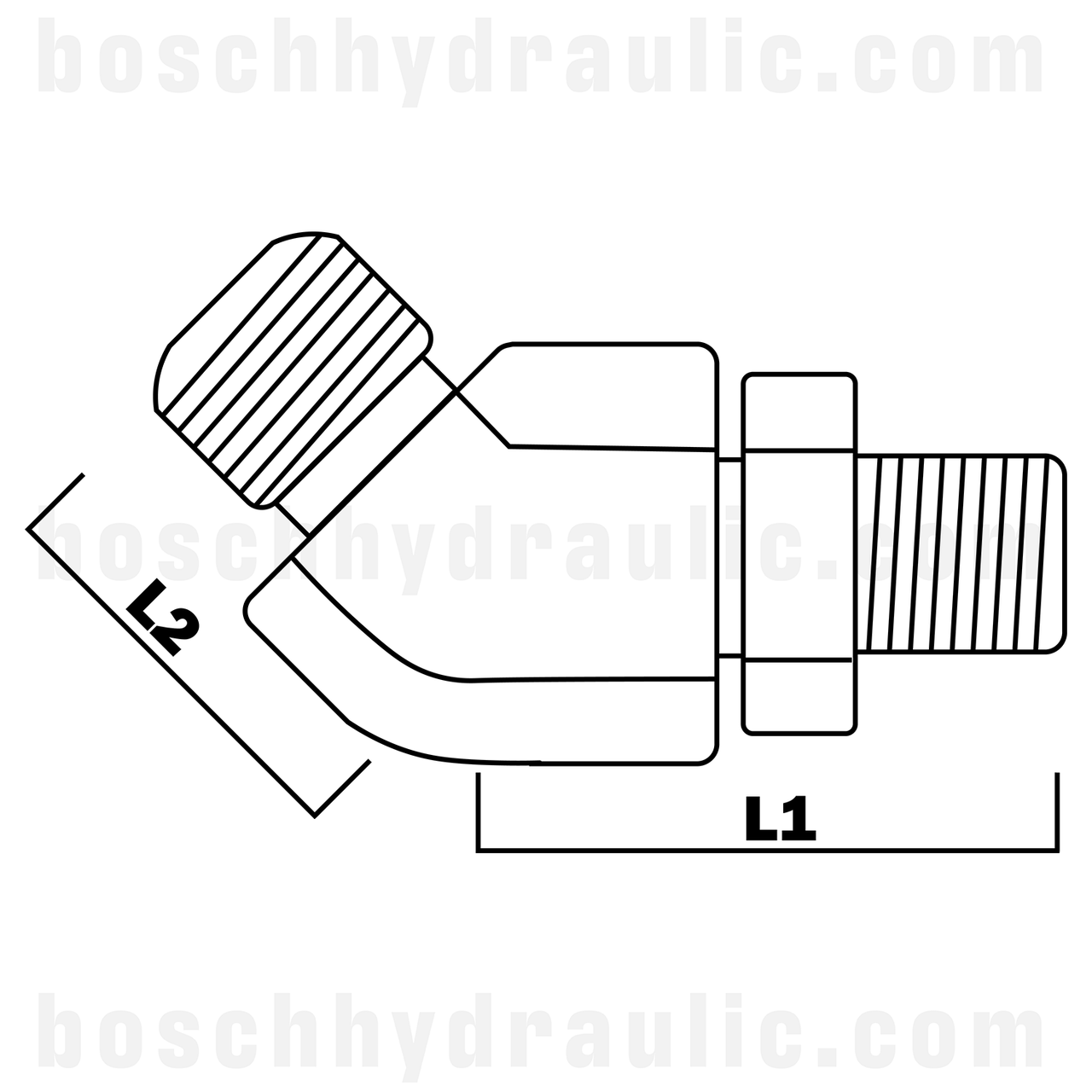-08 BSPP O-RING ADJUSTABLE MALE X -08 ORFS MALE 45°