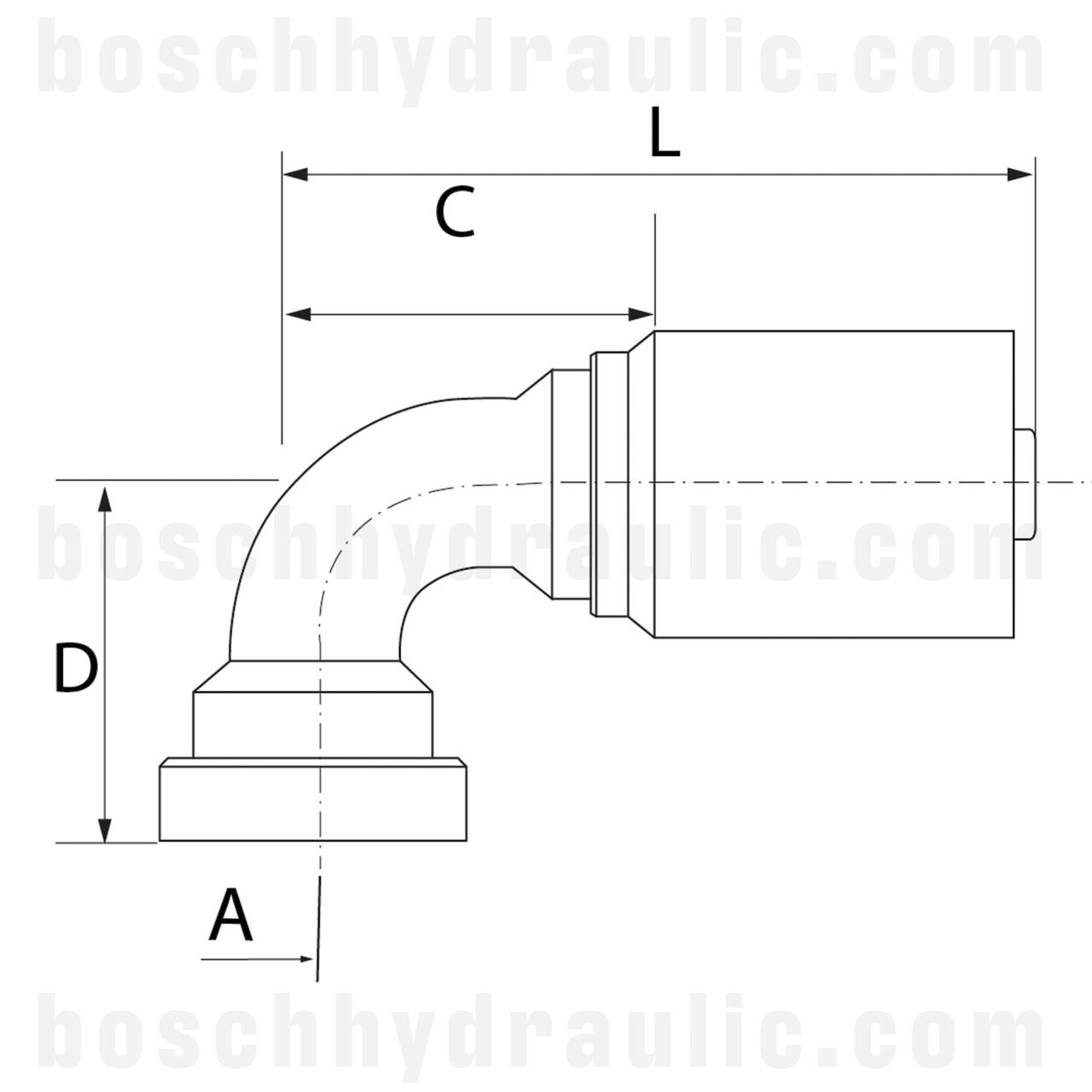 B SERIES -08 CODE 62 X -08 HOSE 90°