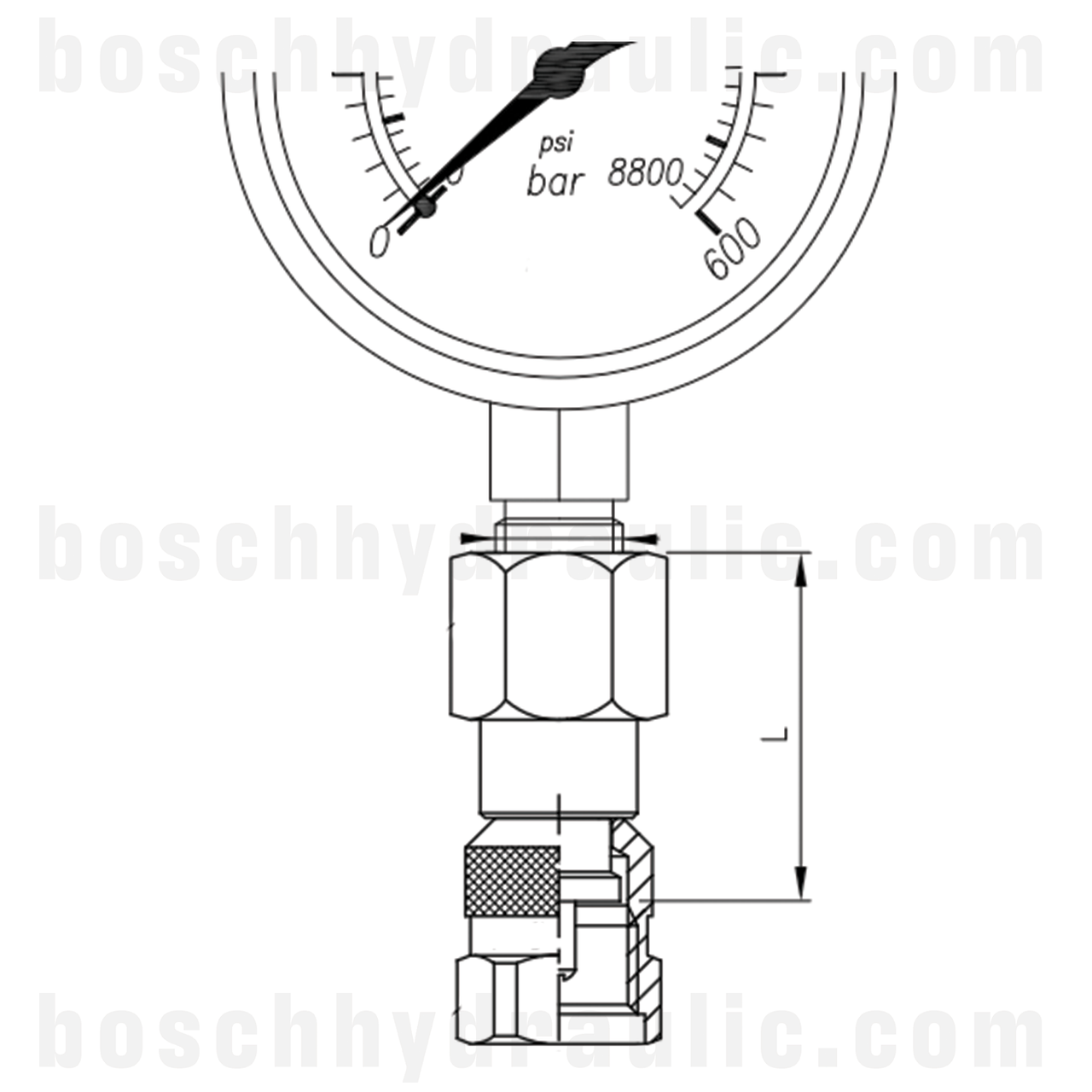 -04 BSPP FEMALE GAUGE ADAPTER X M16 X 2.0 PRESSURE TEST POINT FEMALE