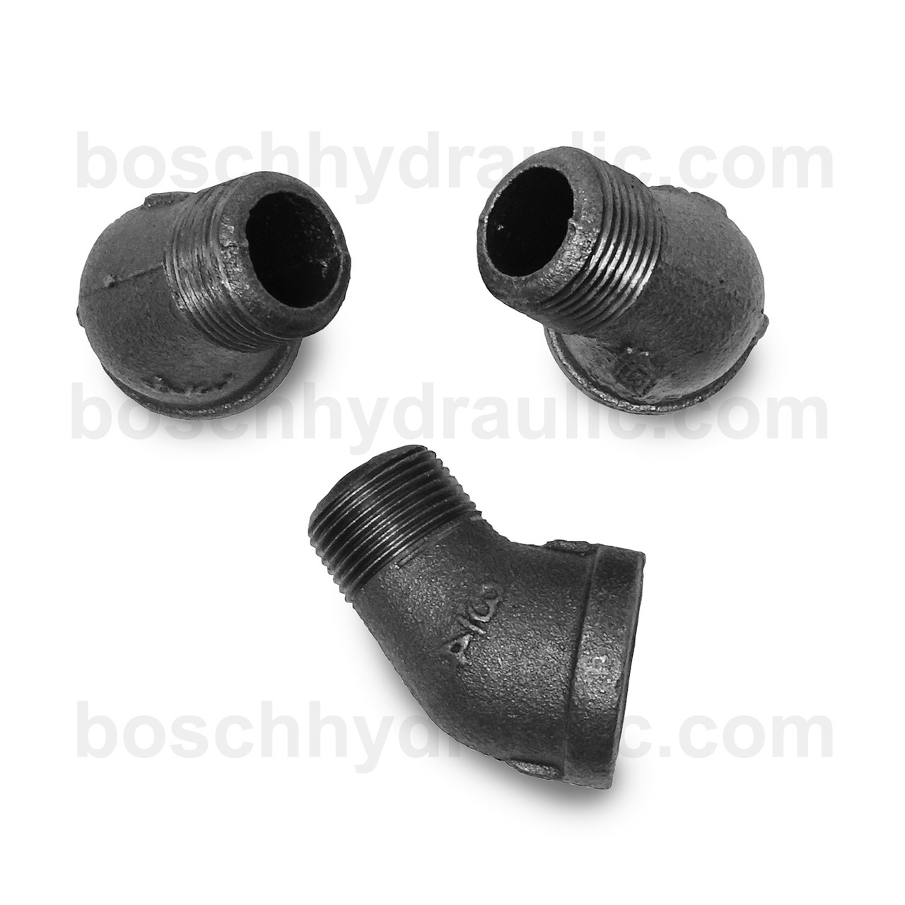 Black Pipe NPT M -12 X NPT F -12 45° Elbow