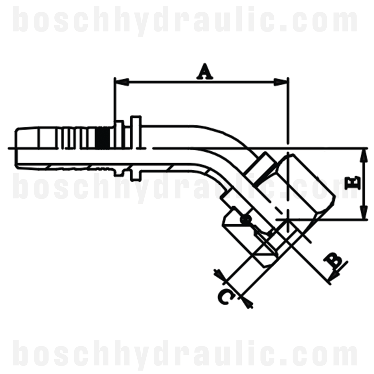 -04 BSP FEMALE X -04 HOSE X SERIES 45°