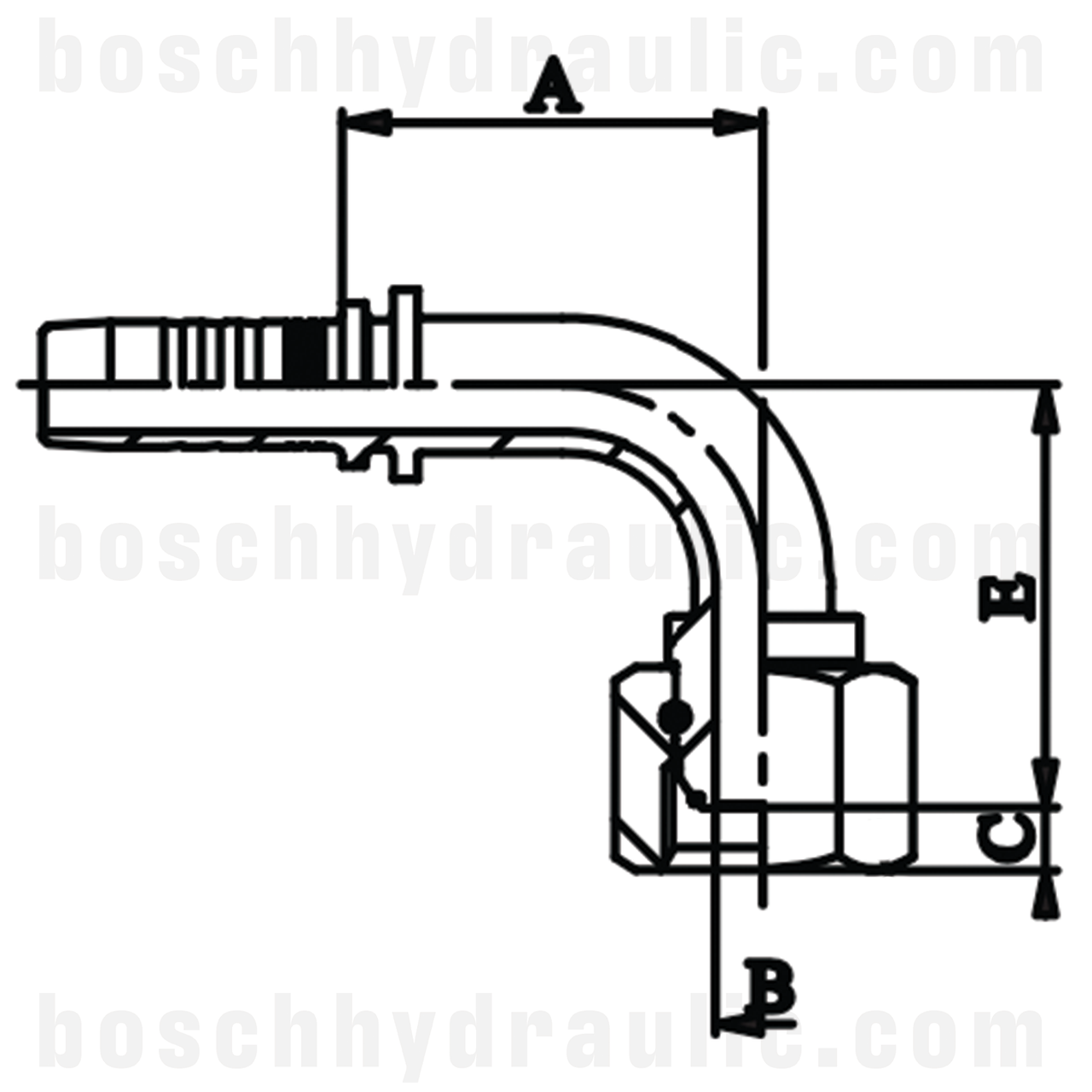 -06 BSP FEMALE X -06 HOSE X SERIES 90°