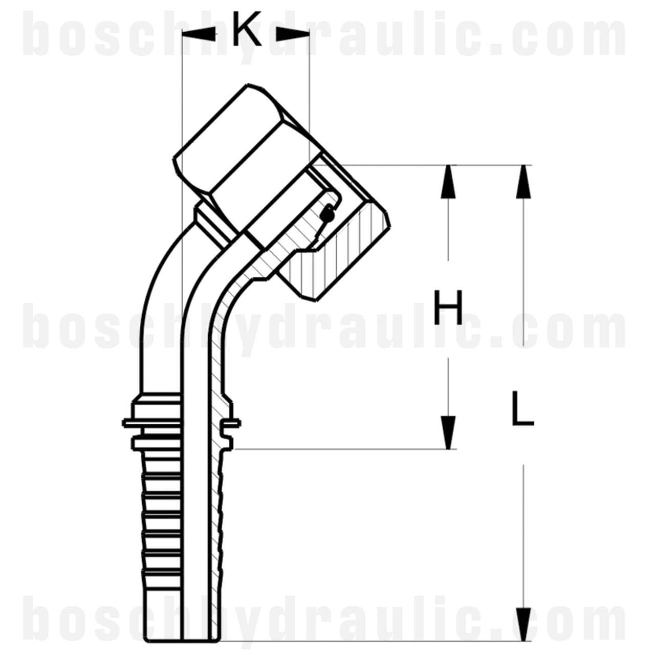 06L DIN FEMALE X -04 HOSE X SERIES 45°
