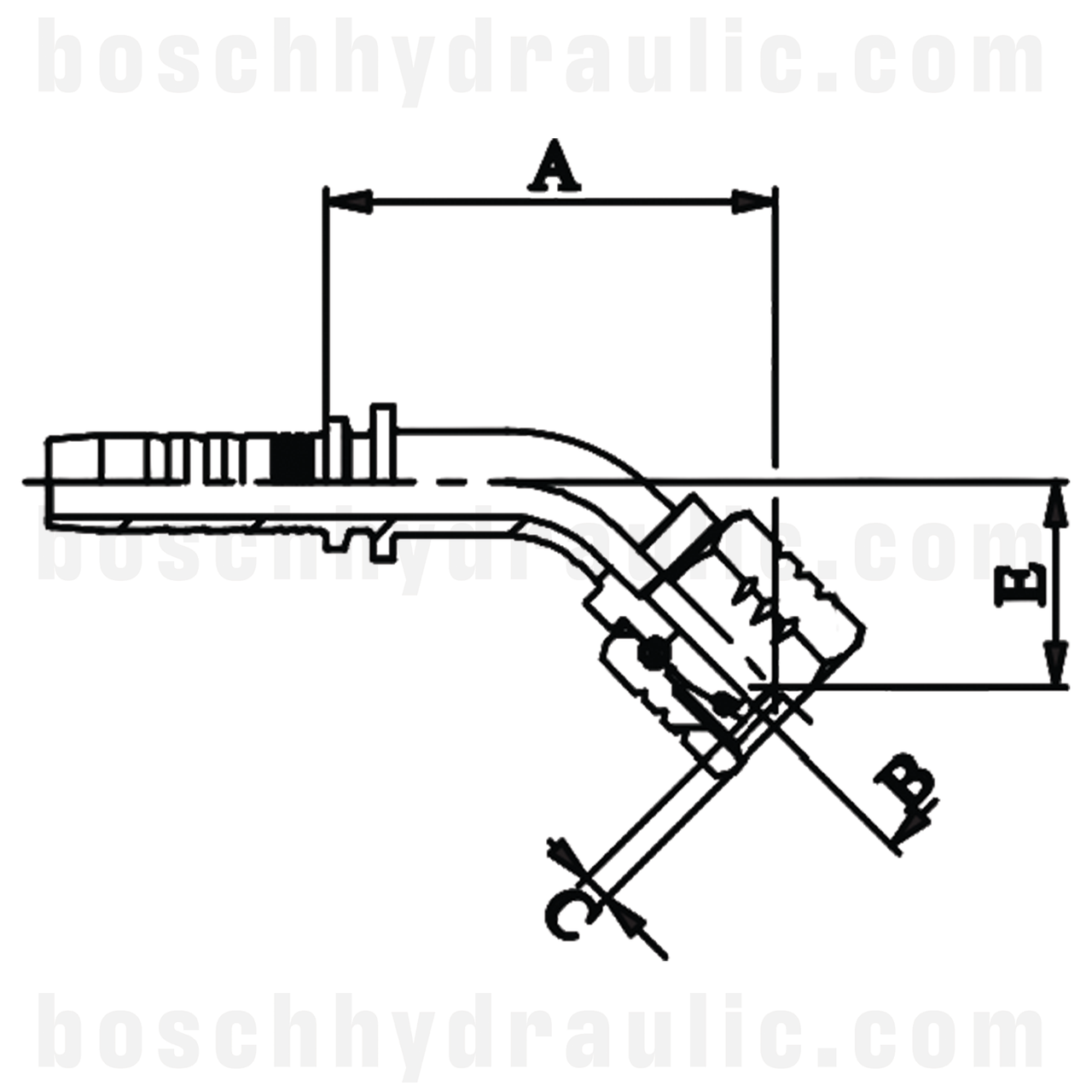 18L DIN FEMALE X -12 HOSE X SERIES 45°