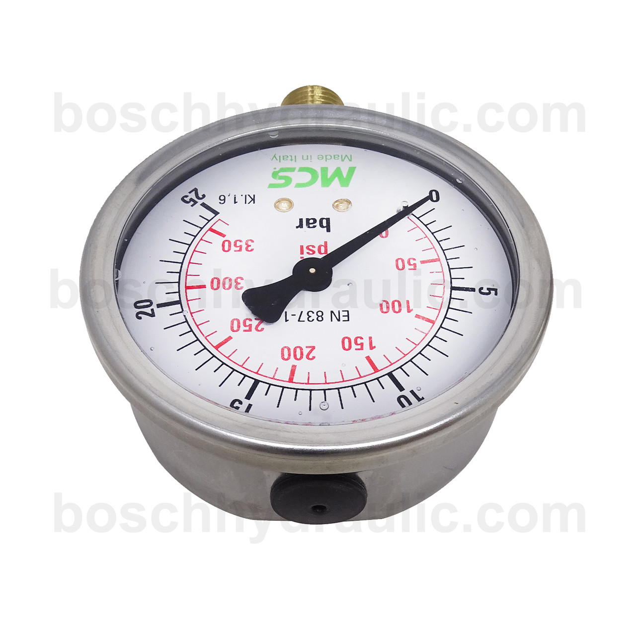 PRESSURE GAUGE 1/4 BSP 25 BAR