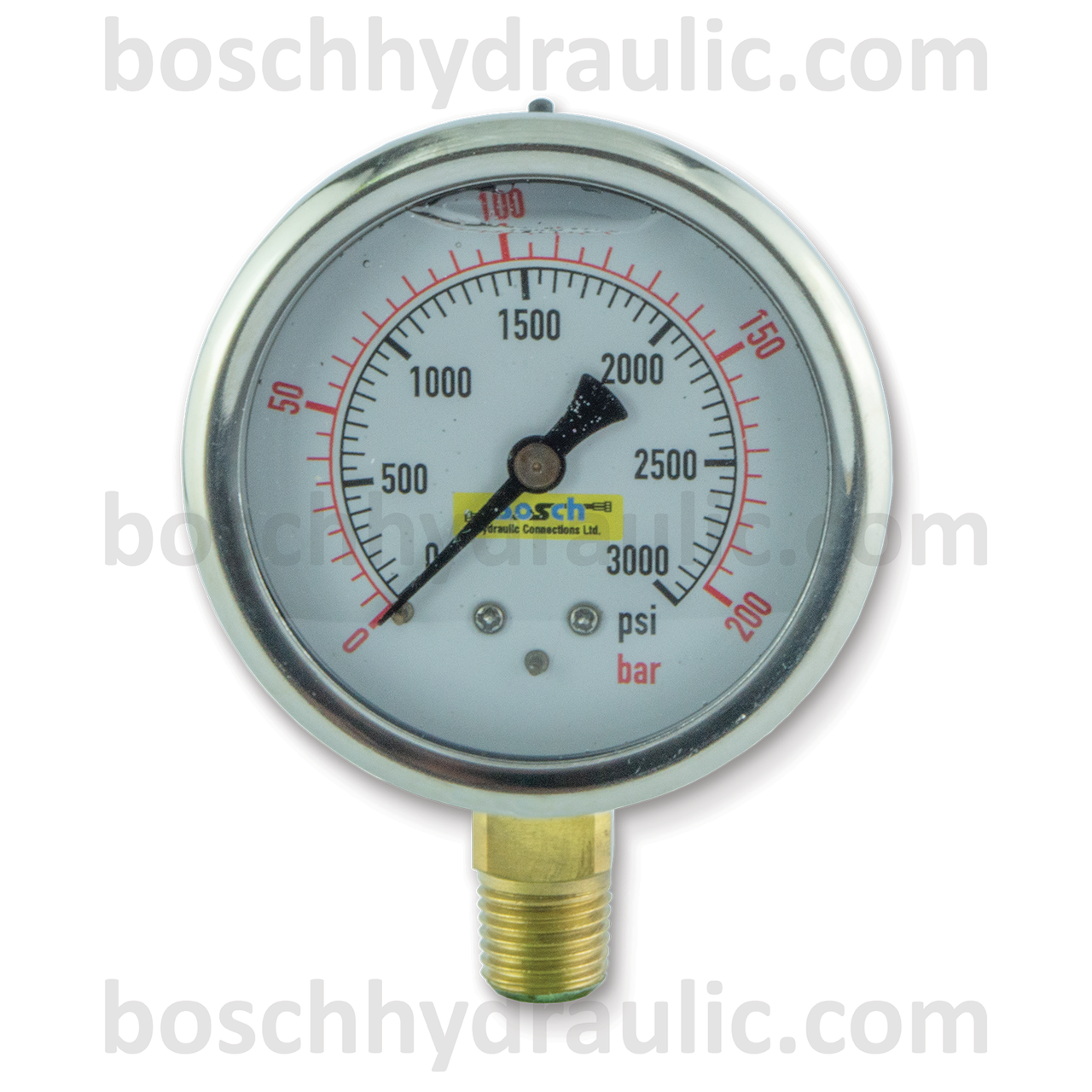 2.5" FACE GAUGE 3000 PSI / 200 BAR