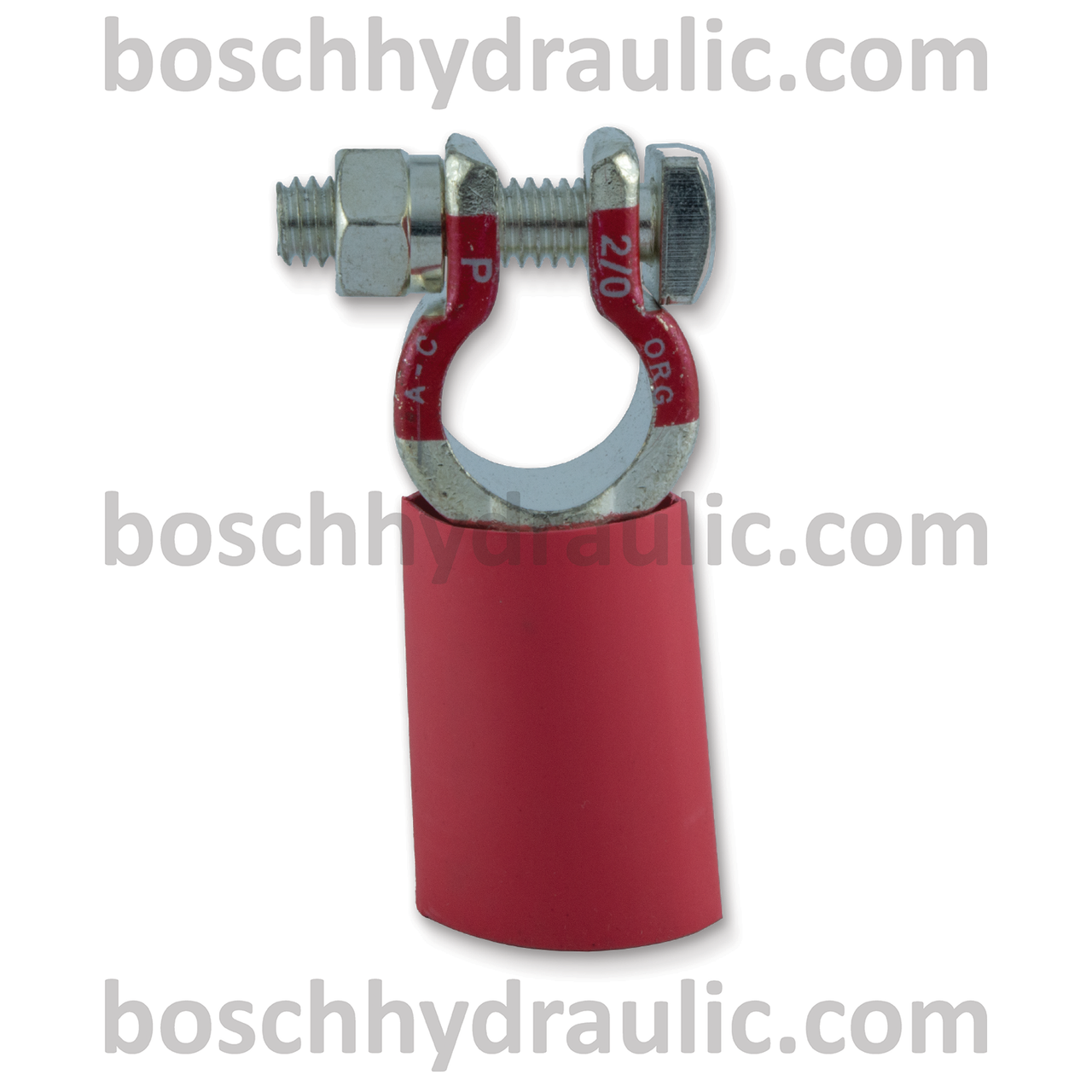 STRAIGHT BARREL CLAMP, 2/0 GA, POS WITH HEAT SHRINK