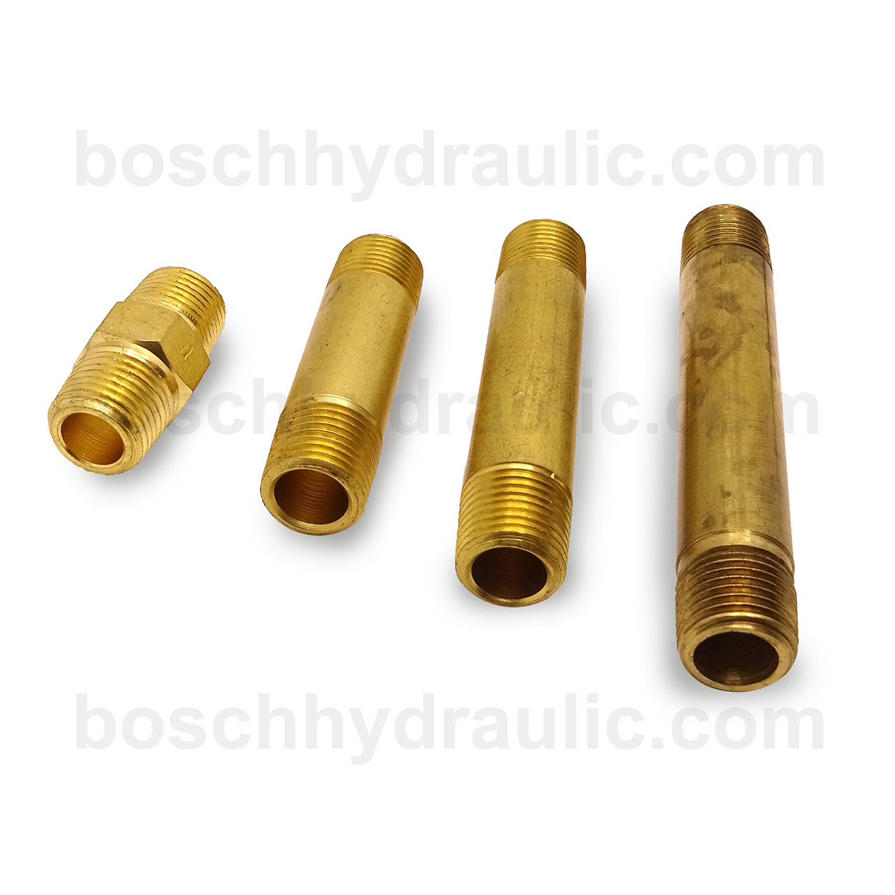 Brass NPT -02 X NPT -02 Long Nipple; 4 in