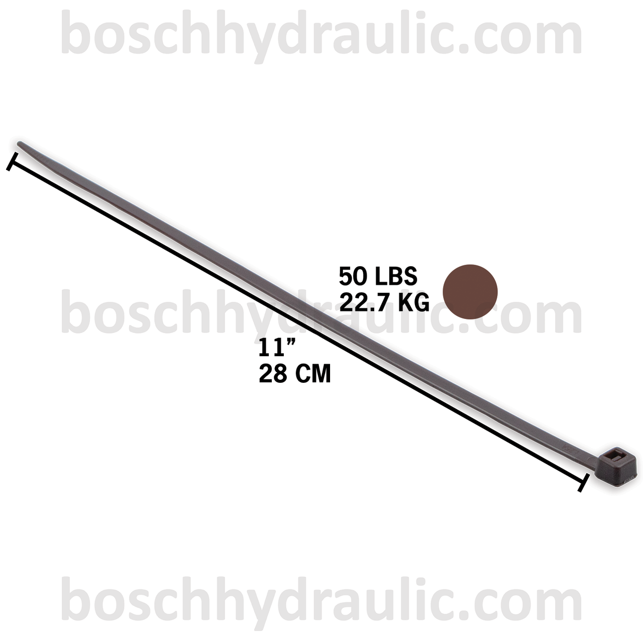 11" BROWN NYLON CABLE TIES 50 LBS - 100 PACK