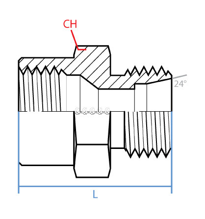 DIN M 15L X JIC F -08