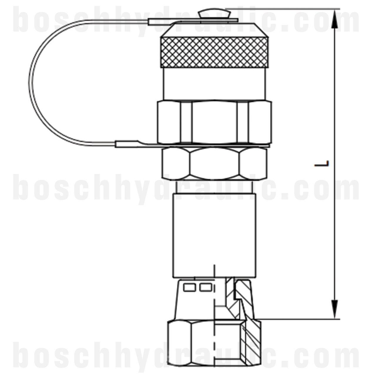 -06 JIC FEMALE X M16 X 2.0 MALE PRESSURE TEST POINT LONG