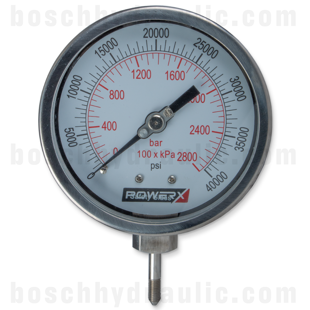 4" FACE DRY GAUGE SS CASE 40K PSI