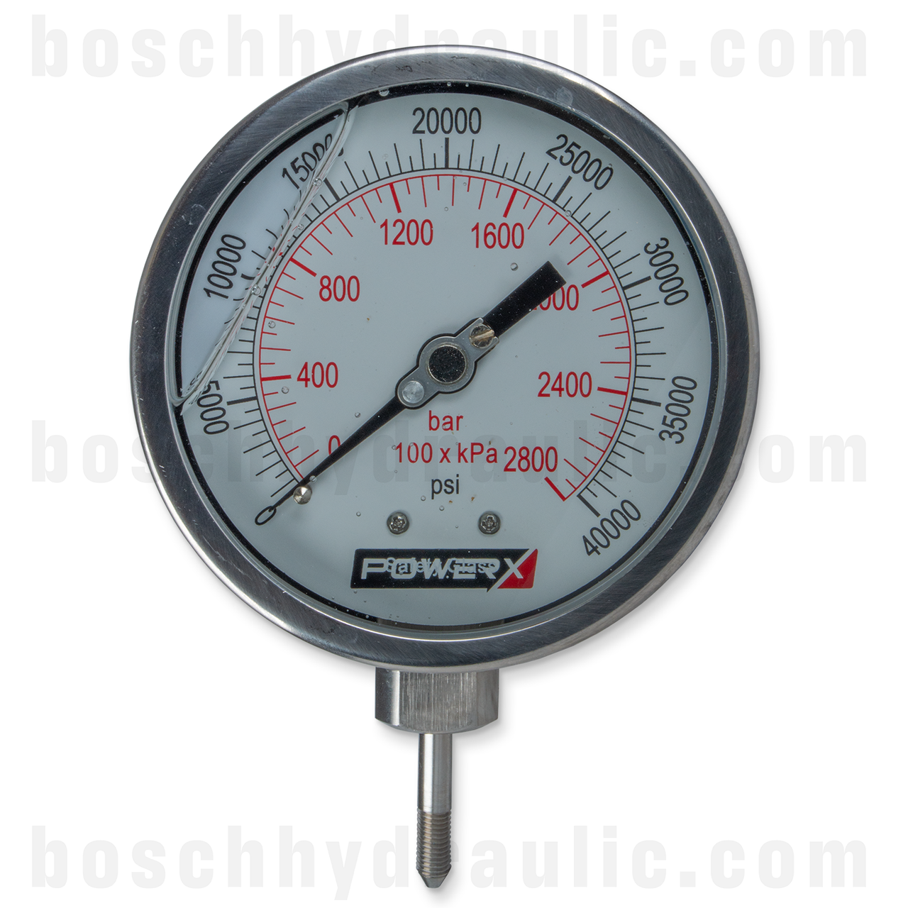 4" FACE GAUGE SS CASE 40K PSI LIQUID FILLED