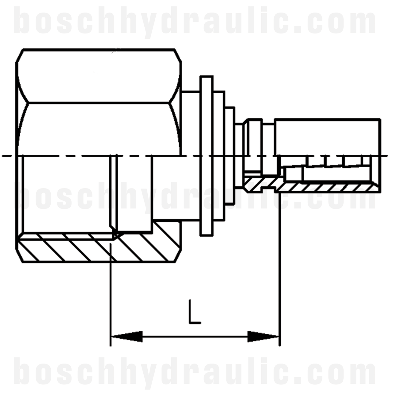 -06 ORFS FEMALE SWIVEL X PRESSURE TEST HOSE END