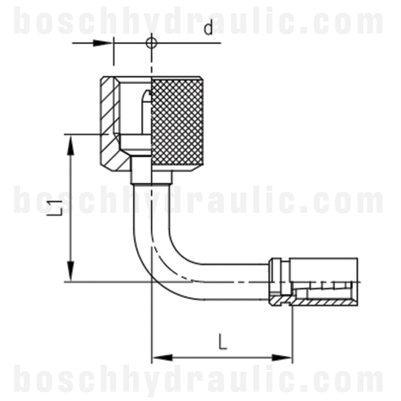 M12.65 X 1.5 FEMALE PRESSURE TEST HOSE END 90°