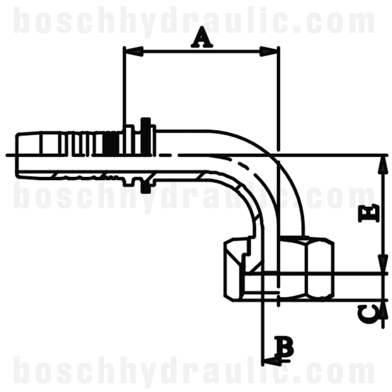 -06 ORFS FEMALE X -04 HOSE X SERIES 90°