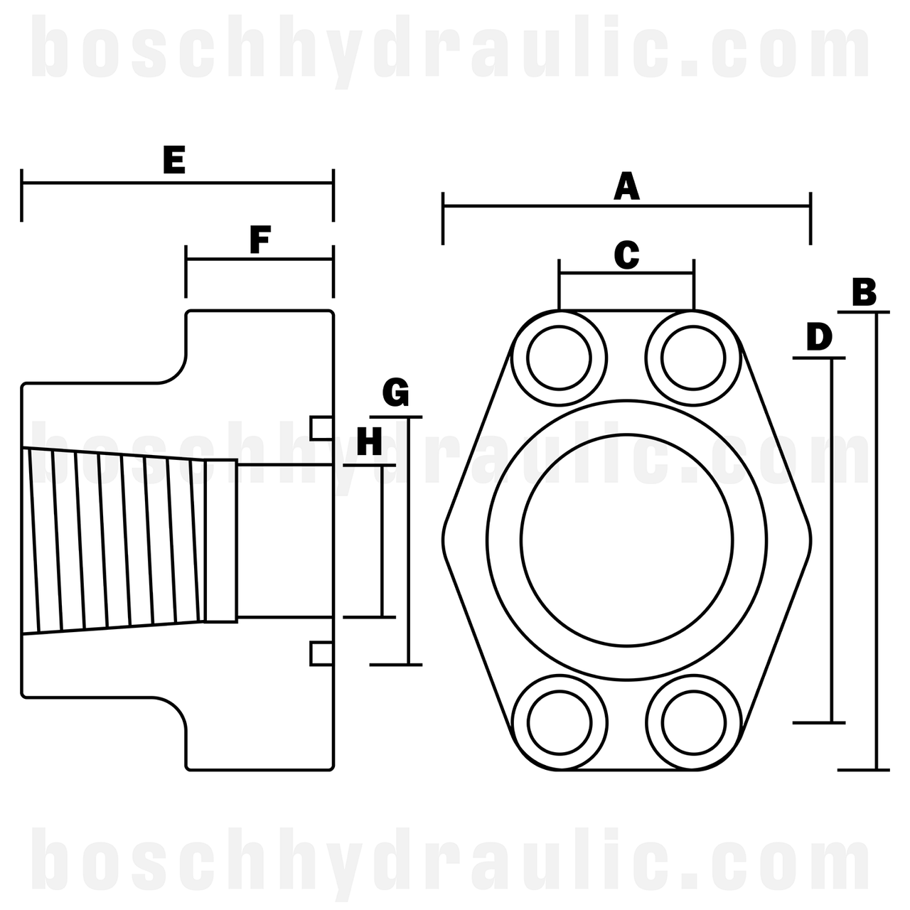 -24 CODE 62 MALE X -24 NPT FEMALE BLOCK KIT