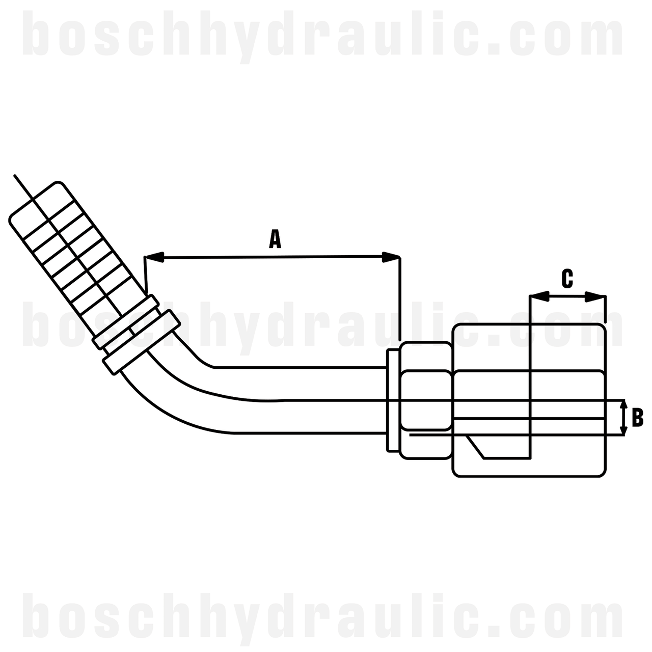 -05 JIC FEMALE X -04 HOSE X SERIES 45°