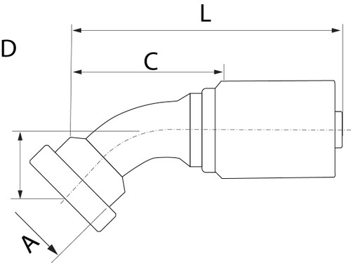 SG SERIES: Hose -12 X CODE 62 -12; 45° Elbow