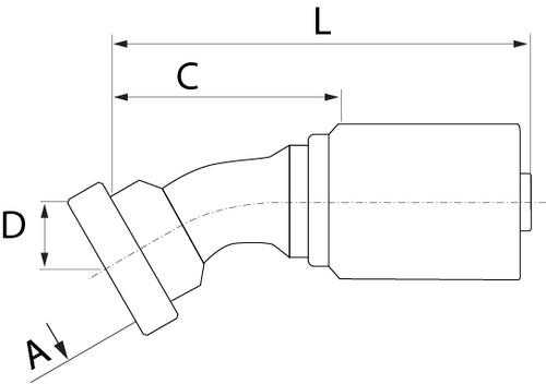 SG SERIES: Hose -24 X CODE 61 -24; 30° Elbow