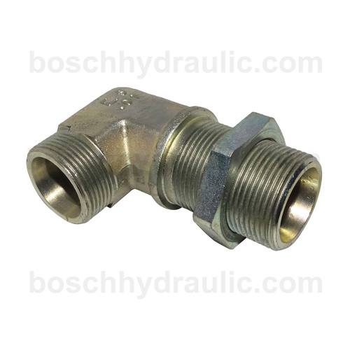 DIN Bulkhead Male 38S X DIN Male 38S; 90° Elbow