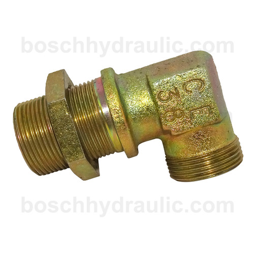 DIN Bulkhead Male 42L X DIN Male 42L; 90° Elbow
