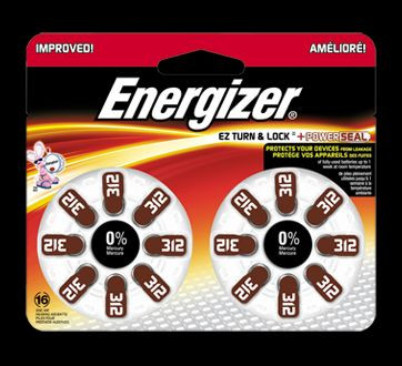 Energizer EZ Turn & Lock Size 312, 8-Pack