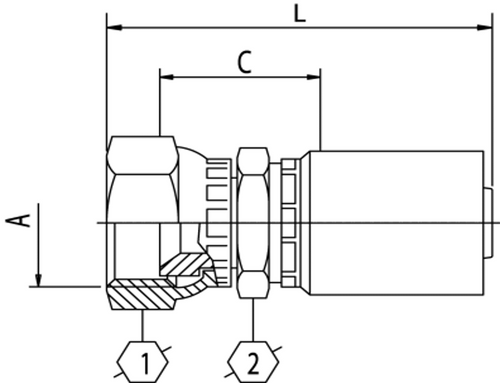 B2 SERIES: Hose -08 X JIS F -08